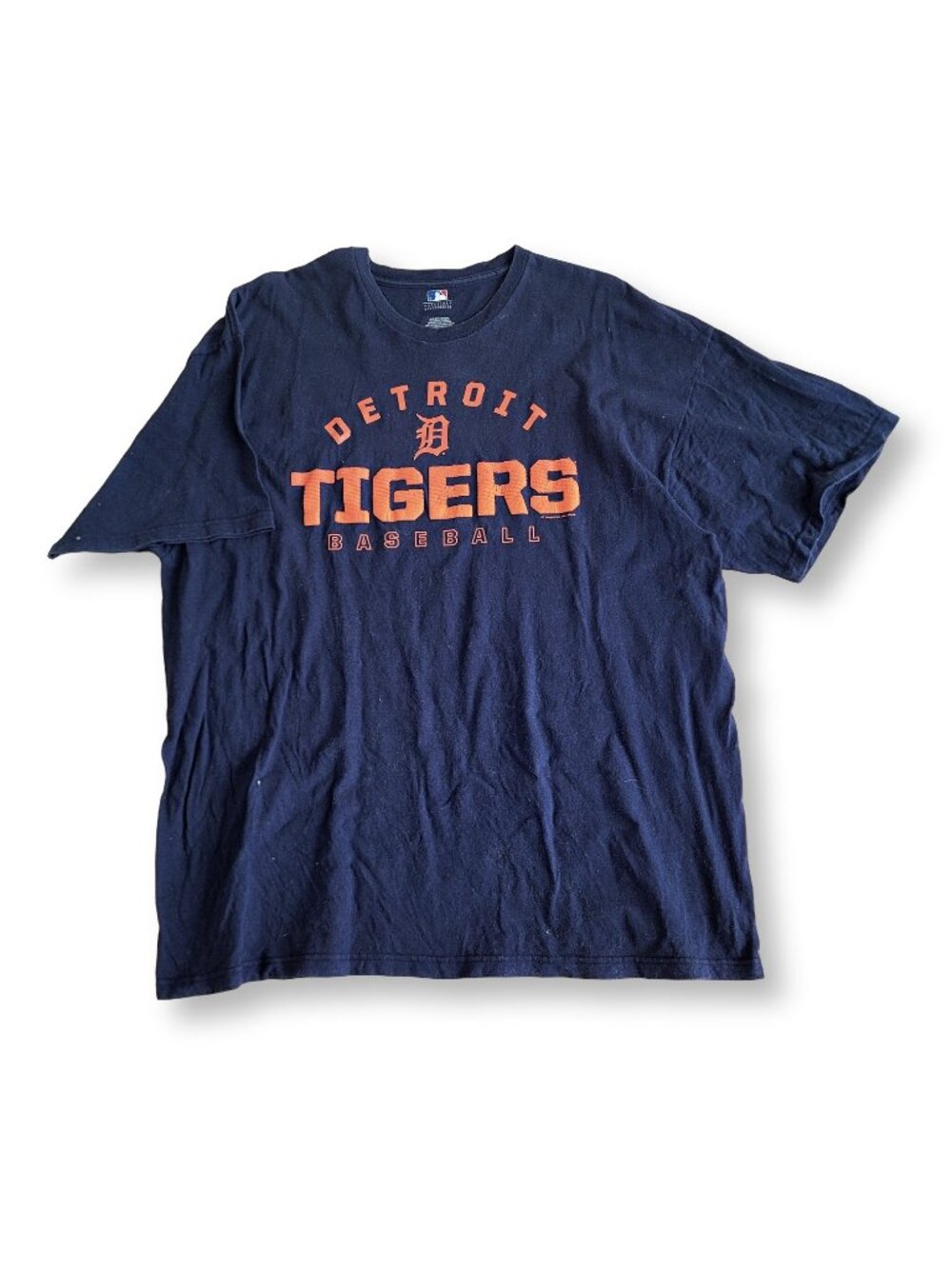 MLB Detroit Tigers Navy Orange Graphic Print Baseball T-Shirt (2XL)